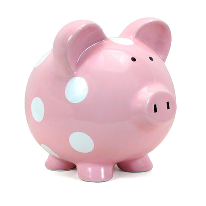 Pink Polka Dot Piggy Bank