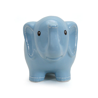 Large Stitched Blue Elephant Bank