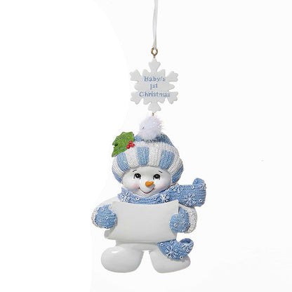 Baby's First Christmas Snowman Ornaments for Personalization