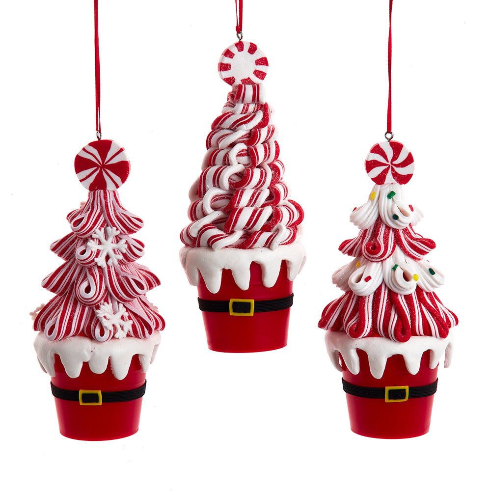 Candy Swirl Tree in Santa Bucket Ornaments