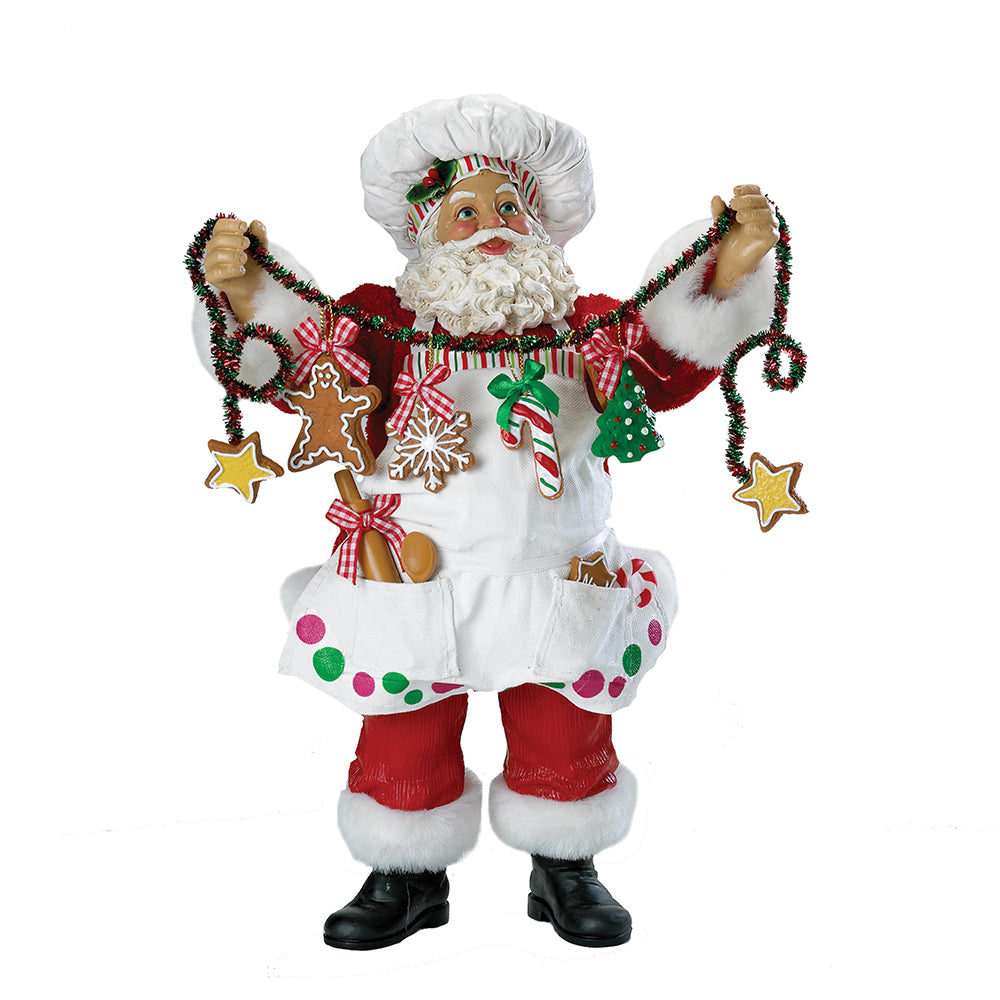 12" Fabriche Christmas Chef Santa Figurine