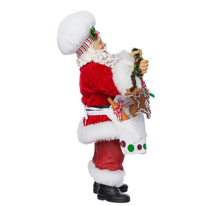 12" Fabriche Christmas Chef Santa Figurine