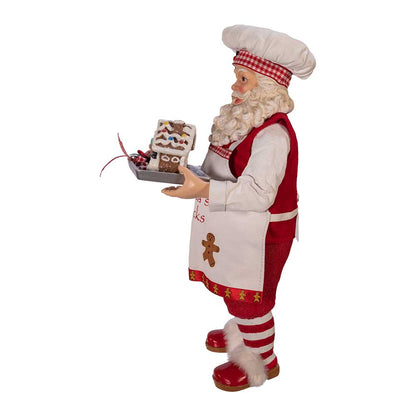 11" Fabriche Gingerbread Chef Santa Figurine