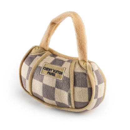 Haute Diggity Dog Checker Chewy Vuiton Purse Dog Toy