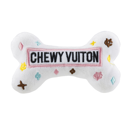 Haute Diggity Dog White Chewy Vuiton Bone Toy For Dogs