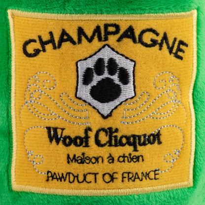 Woof Clicquot Classic Dog Plush Champagne Bottle Toy for Dogs