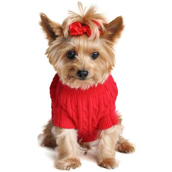 Combed Cotton Cable Knit Dog Sweater